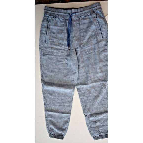 Athleta 531704002 Women's Sz 6-Tall Chambray Blue Retreat Linen Jogger Pants - Picture 1 of 9